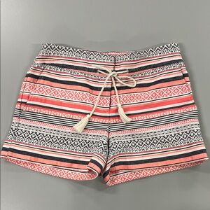 Ann Taylor Pink and Black striped Patterned Drawstring Shorts size 6